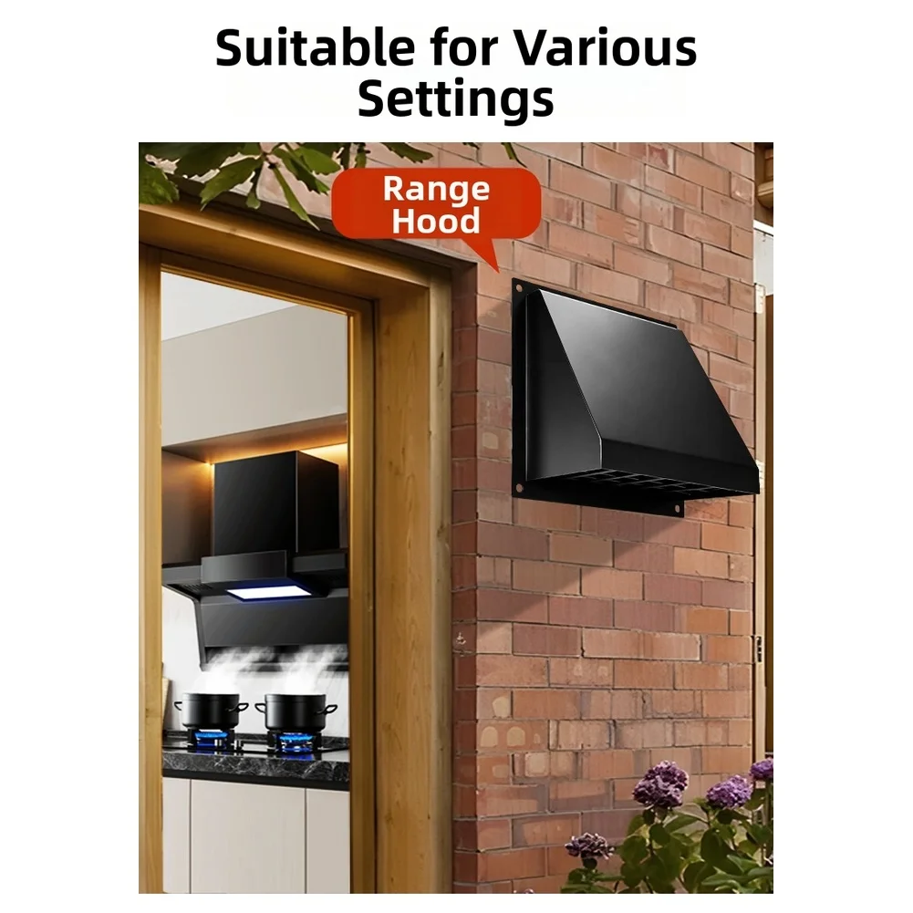 4 Inch Wall Ceiling Mounted Vent Cap for Exhaust Ducts with Mesh Reinforced Opening and Metal Housing for All Weather Durability