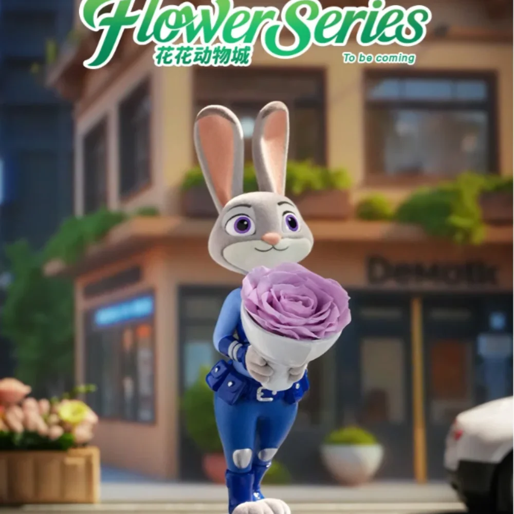 Figura originale Anime Zootopia Flower World Serie Blind Box Judy Fox Nick Action Figures Modello Doll Decor Bambini Desktop Colle