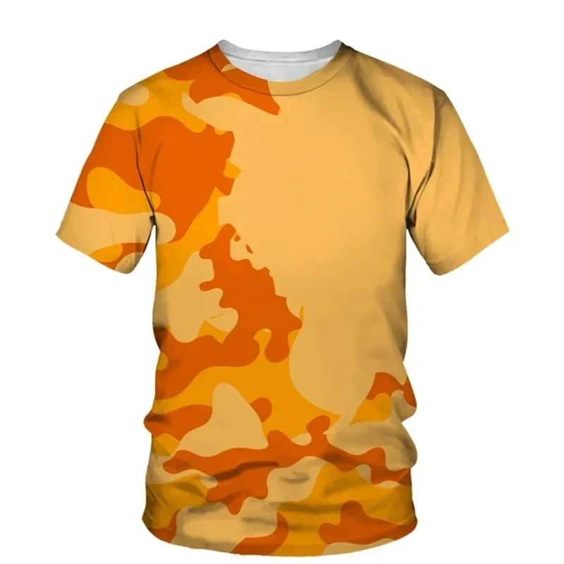 

Summer Men's Camouflage Clothing 3D Printed T-shirt Outdoor Sports Fashion Casual Short Sleeved Street Popular Plus Size Top