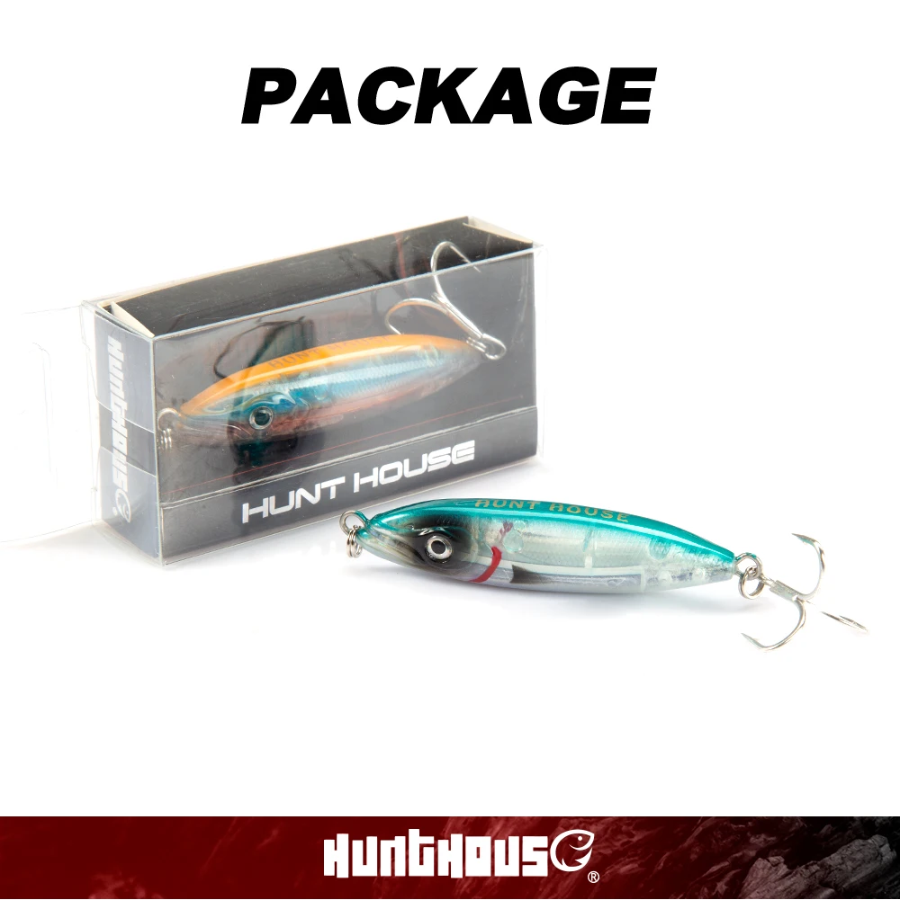 Hunthouse Wobly Bleistift-Angelköder, langsam sinkender harter Köder, WTD, 62 mm, 80 mm, Wobbler, Salzwasserguss, Seebarsch, Hecht, Forelle, Fischgerät – Detail 12