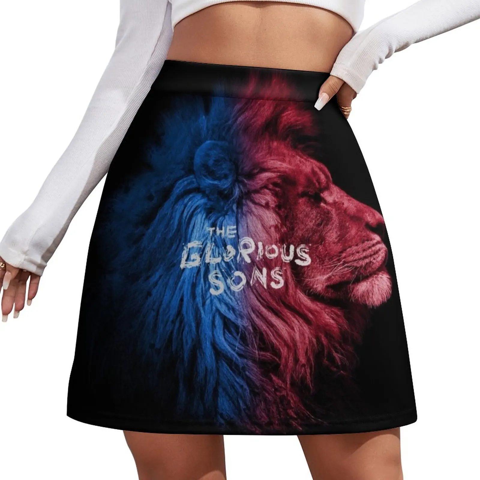 BLUE AND RED LION Mini Skirt women clothing 2025 new arrivals Clothing kpop