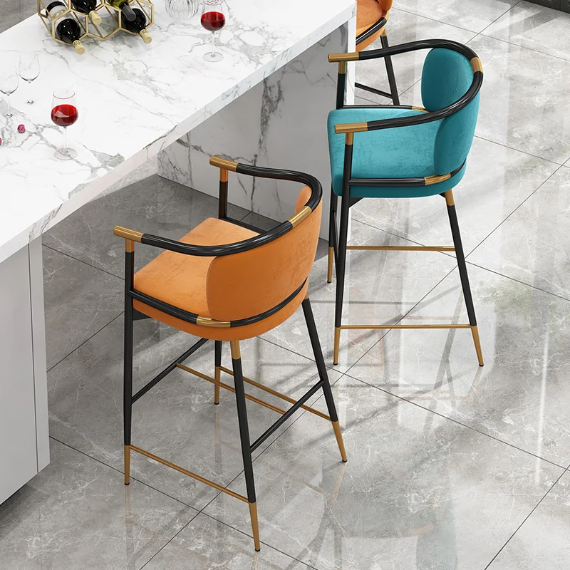 

Modern Minimalist Bar Chair Luxury Stool Home Designer Island Backrest Chair Tabourets De Bar Bancos 하이체어 Chaise Sillas De Bar