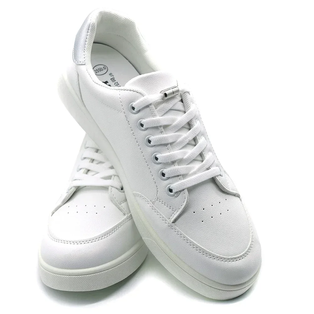 Elastic Shoe Laces For Sneakers Flat Shoelaces Without Ties Laces Metal Capsule Lock Quick Wear Lazy ShoeLace 16 Color image 6
