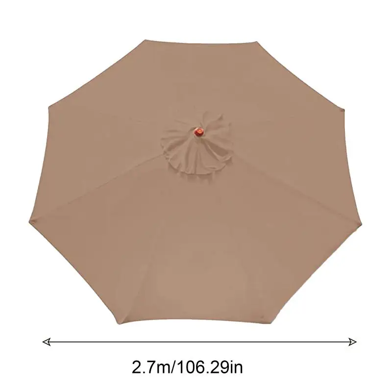 Patio Umbrella Replacement Canopy Fabric Garden Parasol Canopy Replacement Cover for 3m 8 Bones  UV Block Outdoor Sun Umbrella