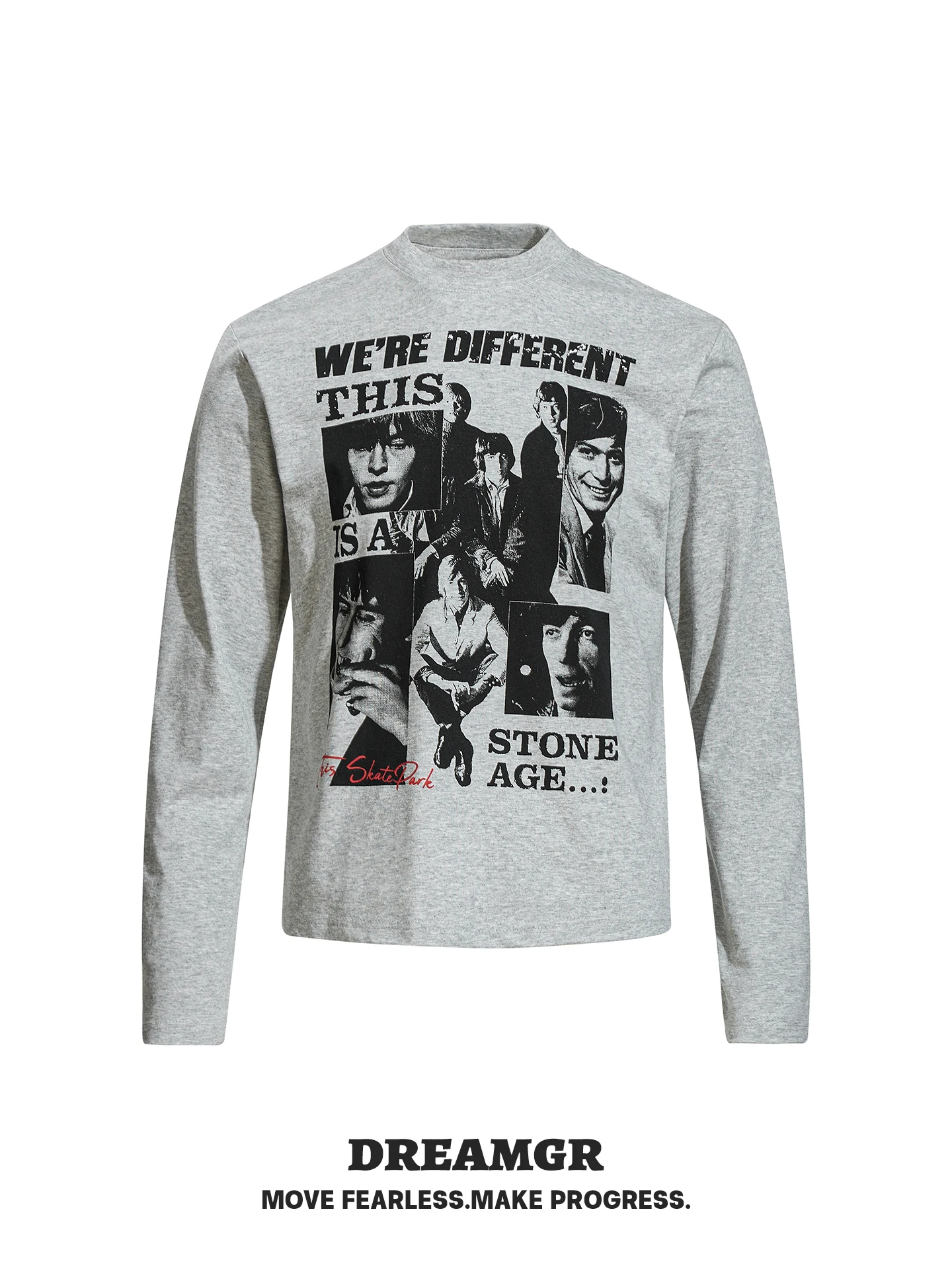 

Мужская плотная футболка с длинным рукавом и круглым вырезом, укороченная, с широким низом, в американском стиле, с принтом, из хлопка, осень-зима