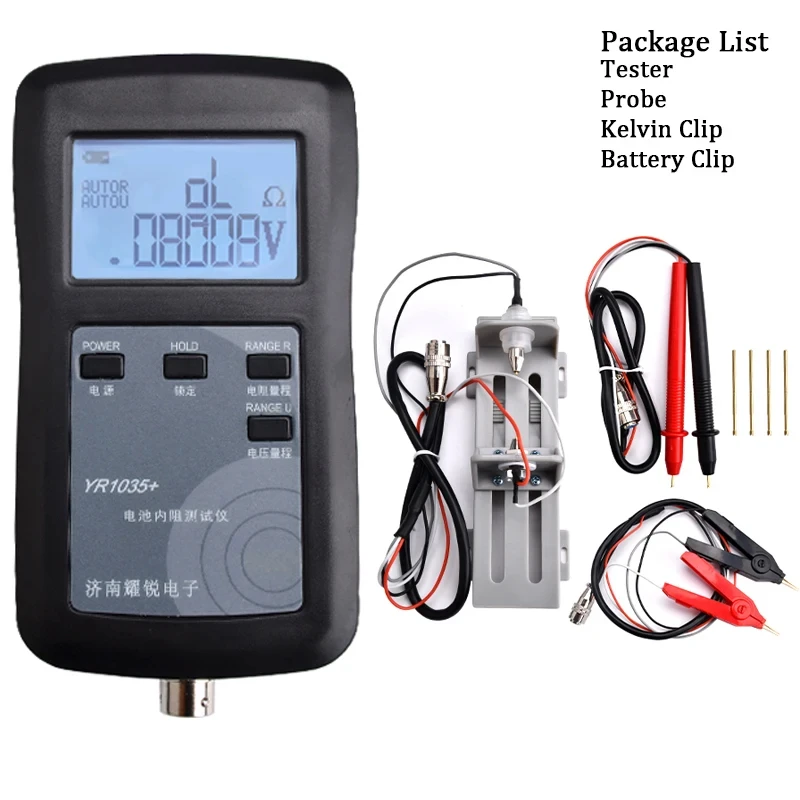 Imagem -04 - Bateria Medidor de Resistência Interna Kelvin Clip Testing Probe Pen Acessório Conector Redondo Rc3563 Yr1035 18650 26650