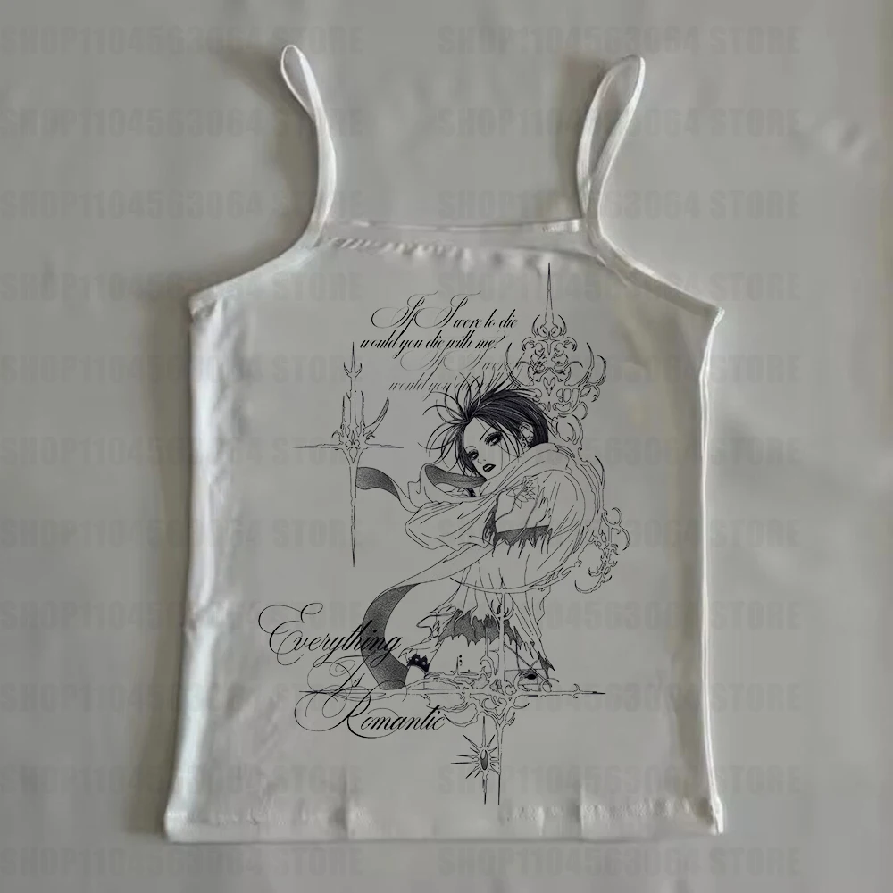 2000s Clothes Y2k Retro punk Tops Women Kawaii Graphic T Shirts Baby Tees Y2k Kitty 90s Vintage Clothes Woman T-shirts Kpop Emo