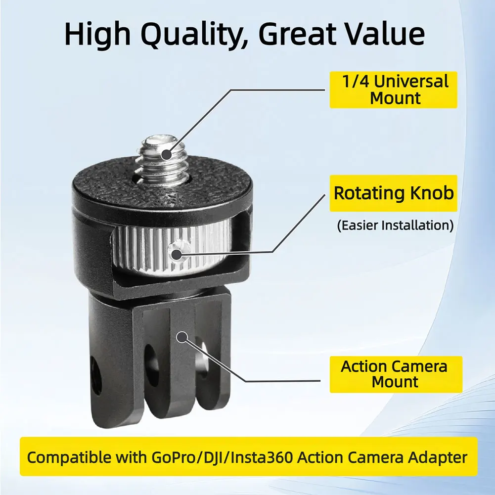 1/4 Inch Screw Tripod Adapter Mount Holder for GoPro 12 11 10 9 8 Insta-360 One X X2 X3 Camera Accessories