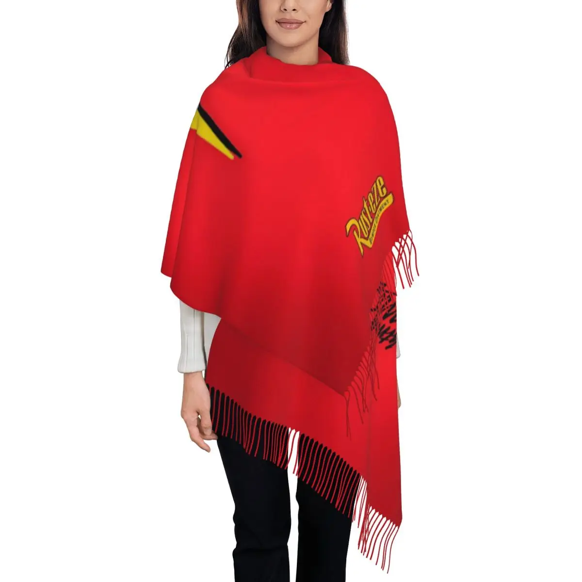 

Женский аниме-шарф Lightning McQueen на заказ, стильная зимне-осенняя шаль, накидки с кисточками