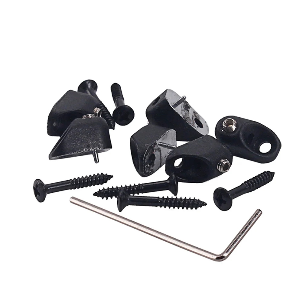 

6Pcs Headless Electric Guitar Parts Locking Nut Set Black Metal Anticorrosive Easy Install Wrench Screw Guitar Parts