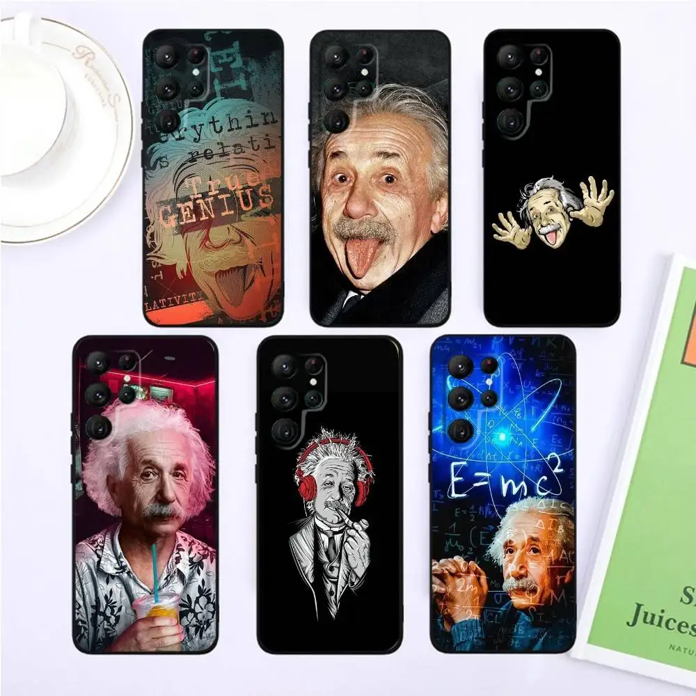 

Spoof Albert Einstein Phone Case For Samsung S25,S24,S23,22,21,Ultra,Pro,S10,S30Plus,20lite Black Cover