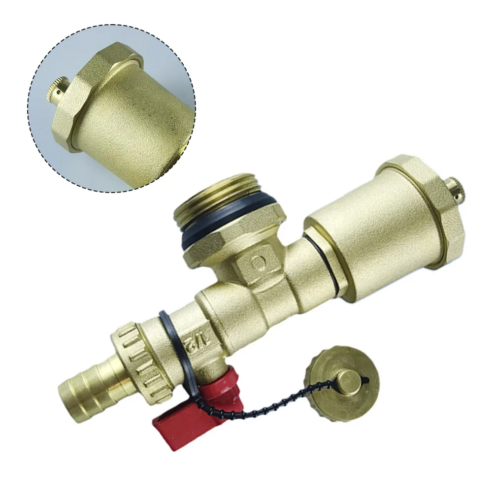 G1 Brass Heating Distributor with Drain Valve Air Vent Integrated for Convenient Maintenance of Heating Systems