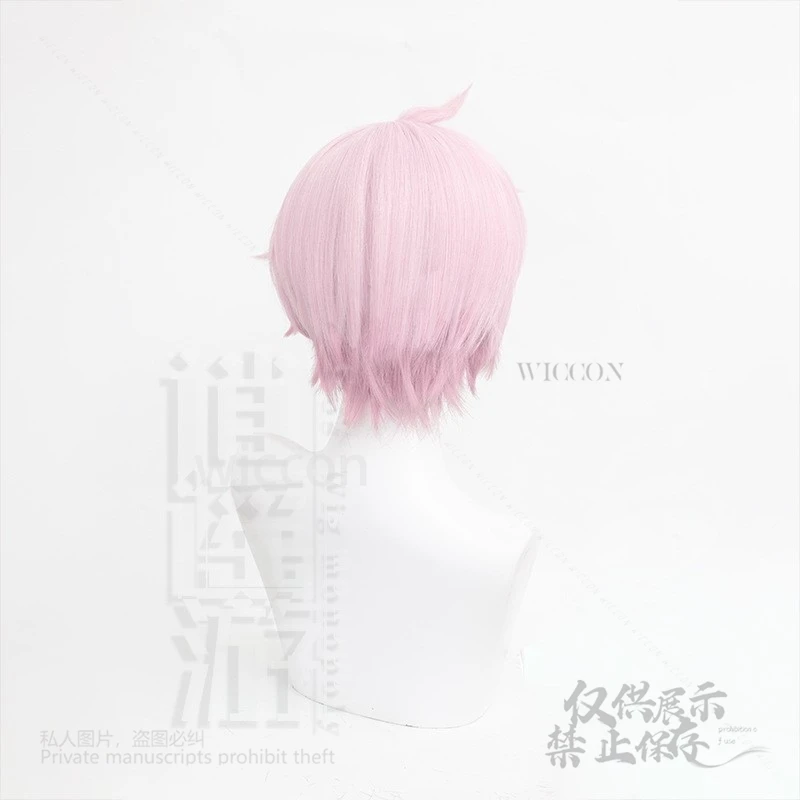 داليا تأثيري 30 سنتيمتر شعر مستعار أنيمي لعبة Genshin تأثير قصير الوردي التدرج شعر مستعار مقاومة للحرارة شعر مستعار اصطناعي غطاء للجنسين الباروكات كوس