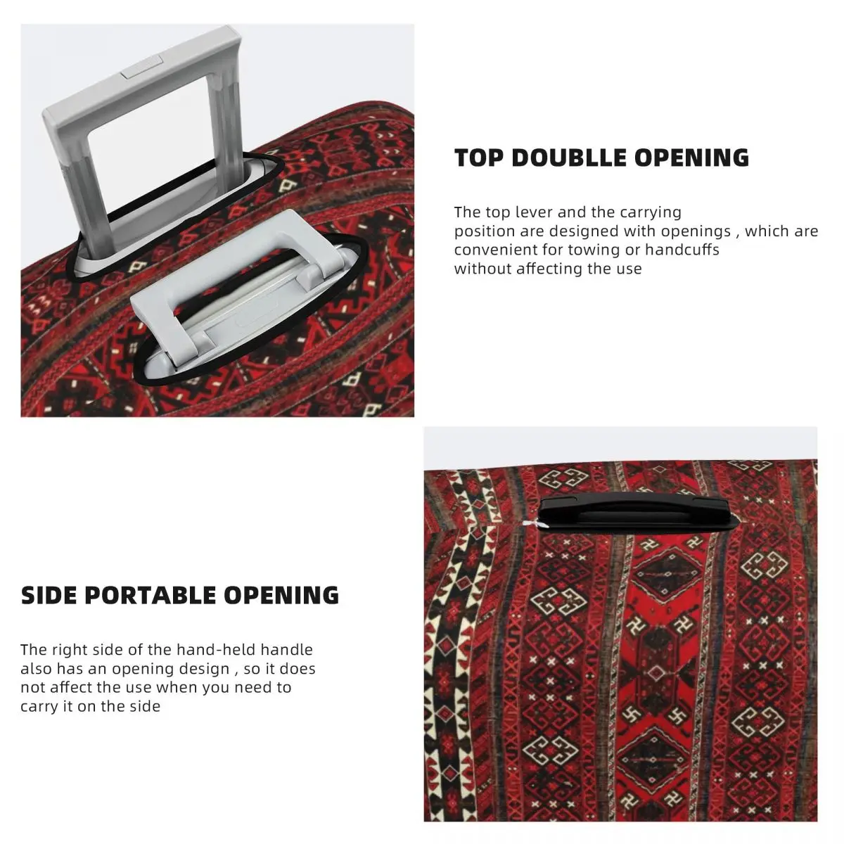 Baluch-funda de equipaje personalizada de tejido plano, cubierta protectora de maleta de Arte Turco Kilim, alfombra de Pakistán antigua, traje para 18-32 pulgadas