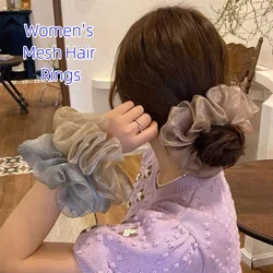 Women Shiny Scrunchies Fine Yarn Hair Ring Hair Ties Scrunchies Temperament Elegant Ponytail Holder Headwear Hair Accessories