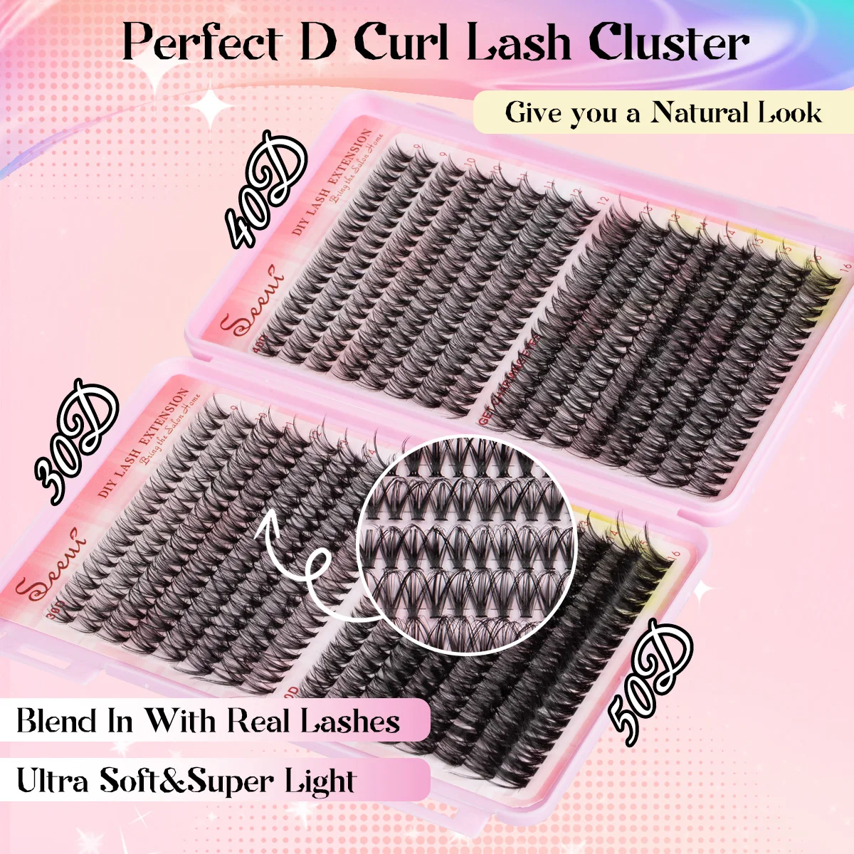 ISEEN DIY ラッシュエクステンションキット 個別まつげキット ラッシュブック付き ラッシュボンド&シール、ラッシュピンセット、ブラシ付き