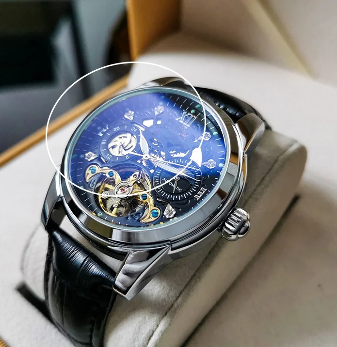 2024 nuovo orologio meccanico completamente automatico da uomo, tourbillon impermeabile, orologio da uomo alla moda scavato