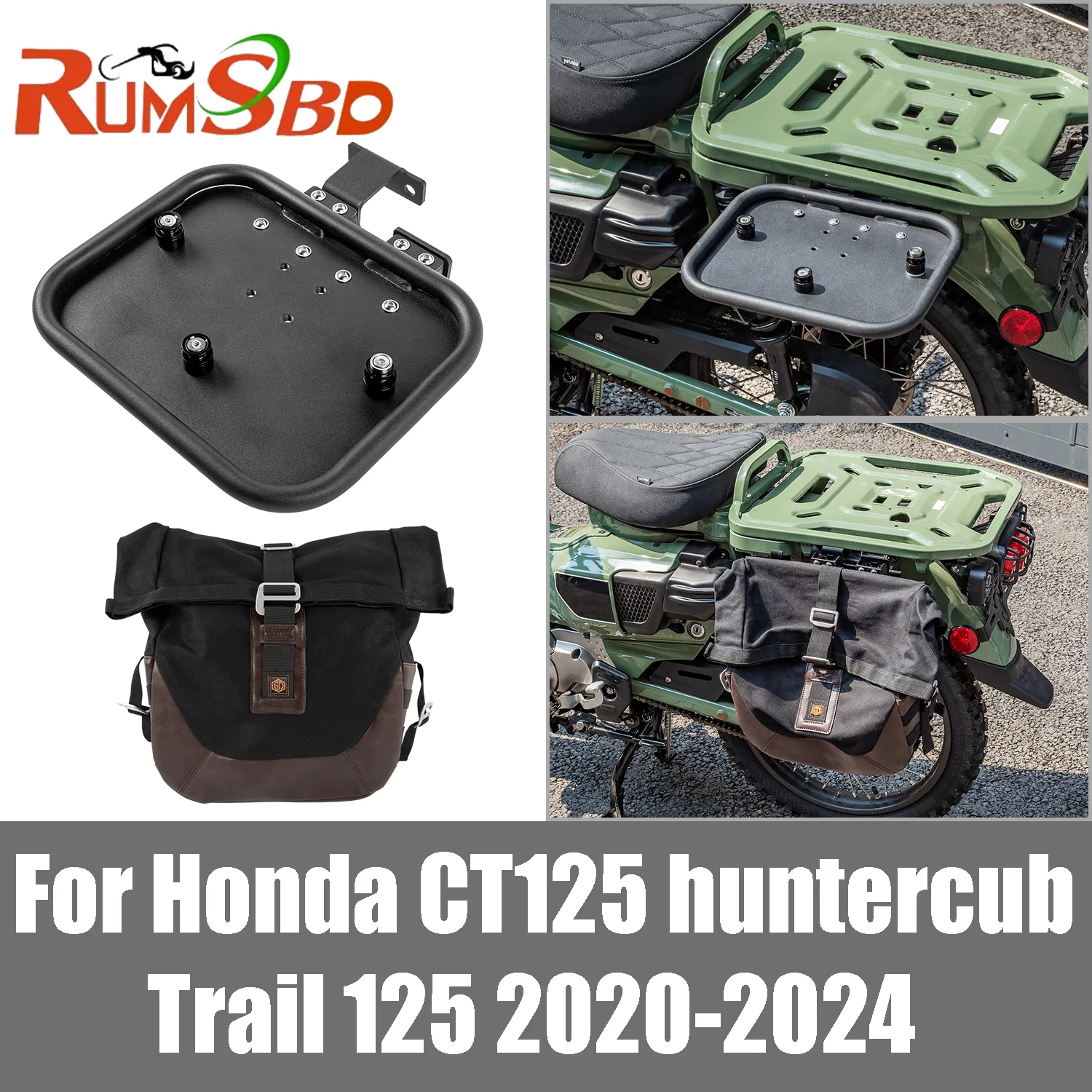 

CT125 держатель кронштейна для багажа для Honda CT Huntercub Trail 125 2020-2024, боковое крепление для мотоцикла, седельная сумка, опорные стойки