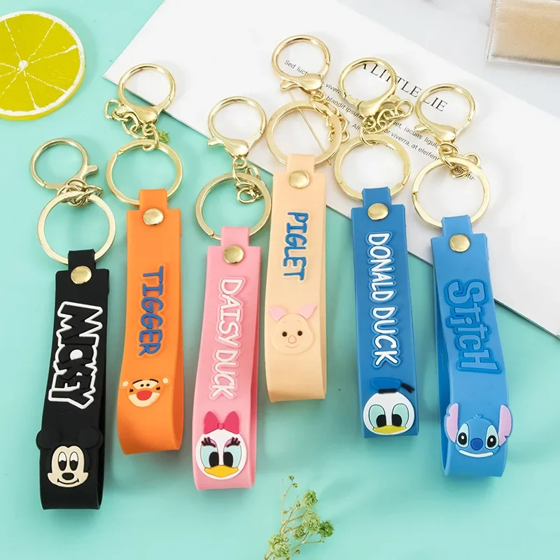 Kawaii Disney Stitch Sleutelhanger Schattige Cartoon Geanimeerde Karakter Mickey Pooh Beer Mode Hanger Accessoire Cadeau Voor Kinderen