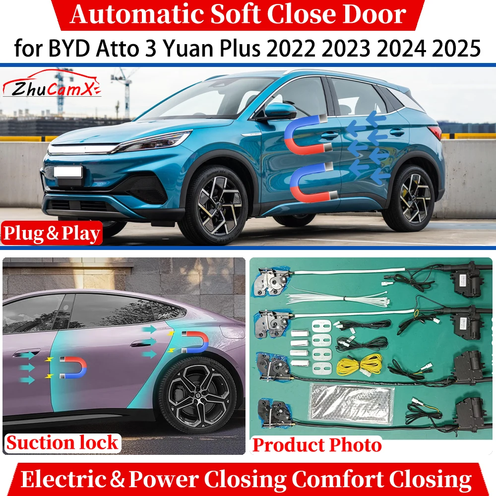 

for BYD Atto 3 Yuan Plus 2022-2025 Automatic Soft Close Door Electric Power Closing Comfort Closing Suction lock Quiet System