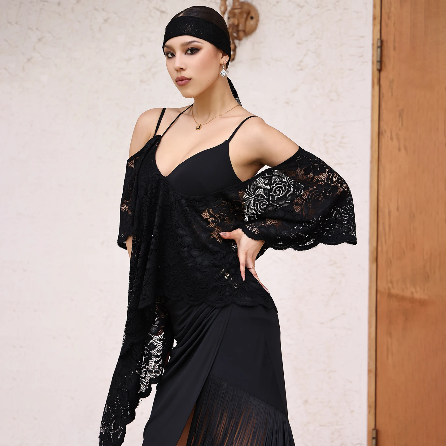 Haut d'entraînement de danse latine haut de gamme sexy en dentelle pour adultes tango chacha samba tenue de performance vêtements d'entraînement de danse moderne