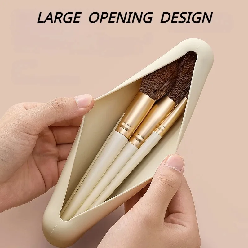 1Pc Travel Makeup Brush Holder Silicone Cosmetic Brushes Bag Makeup Sponge Case Portable Waterproof Makeup Tools for Women Girls