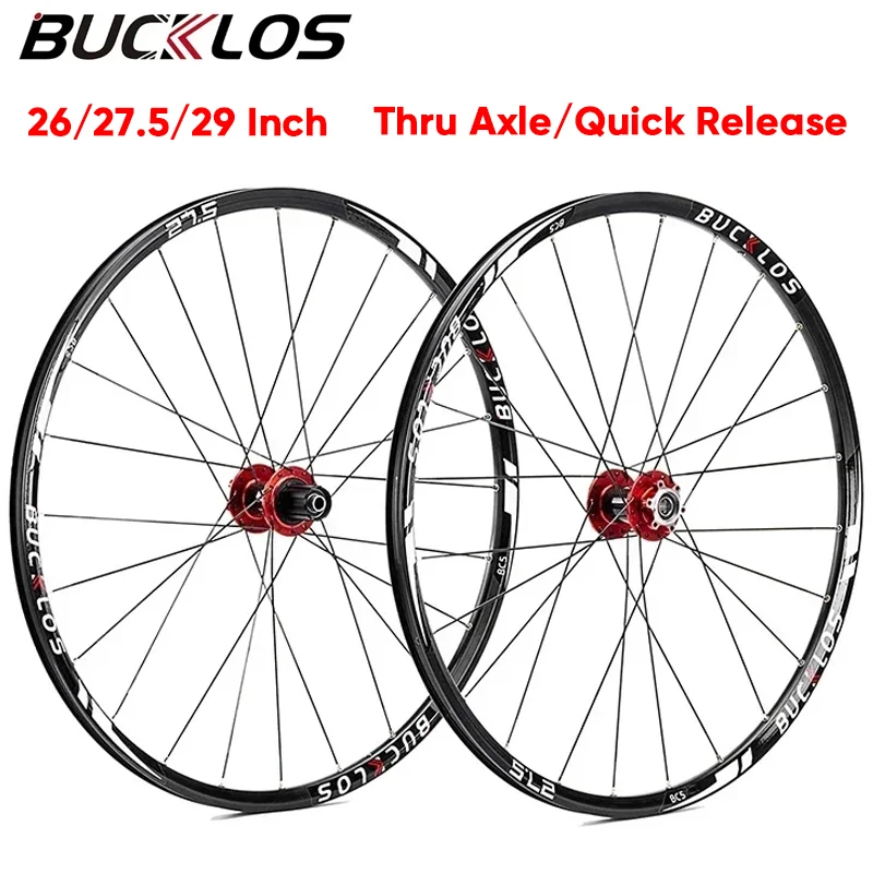 

BUCKLOS Bicycle Wheelset MTB Bike Wheels Rim 26 27 5 29 Inch Quick Release TA Carbon Hub Front and Rear Mountain Bike Wheels Set