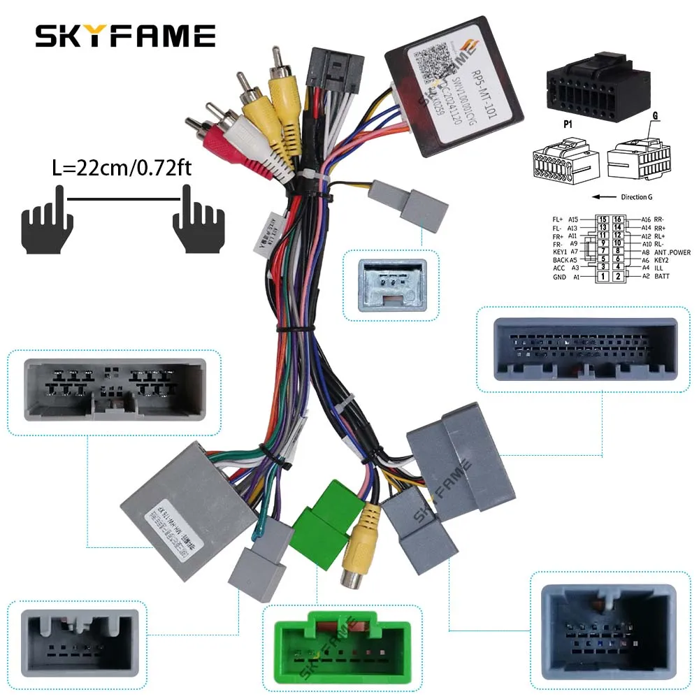 SKYFAME 16-контактный автомобильный жгут проводов, адаптер Canbus Box, декодер для Mitsubishi Pajero V97 V73 V60 ASX Outlander Lancer RP5-MT-101