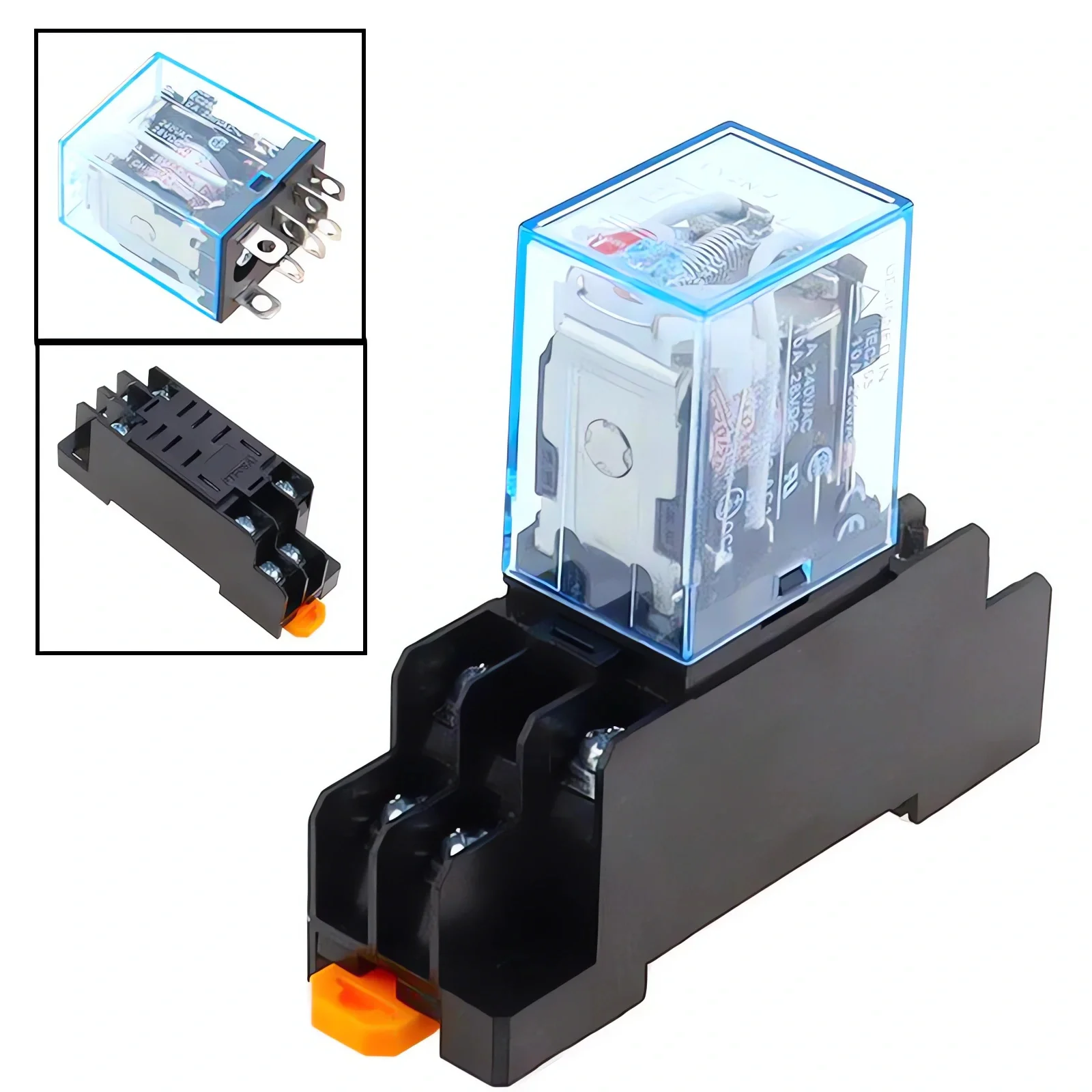 1 Set LY2NJ AC/DC 12V 24V 220V Coil Power Relay 8 Pin JQX-13F With Socket Base