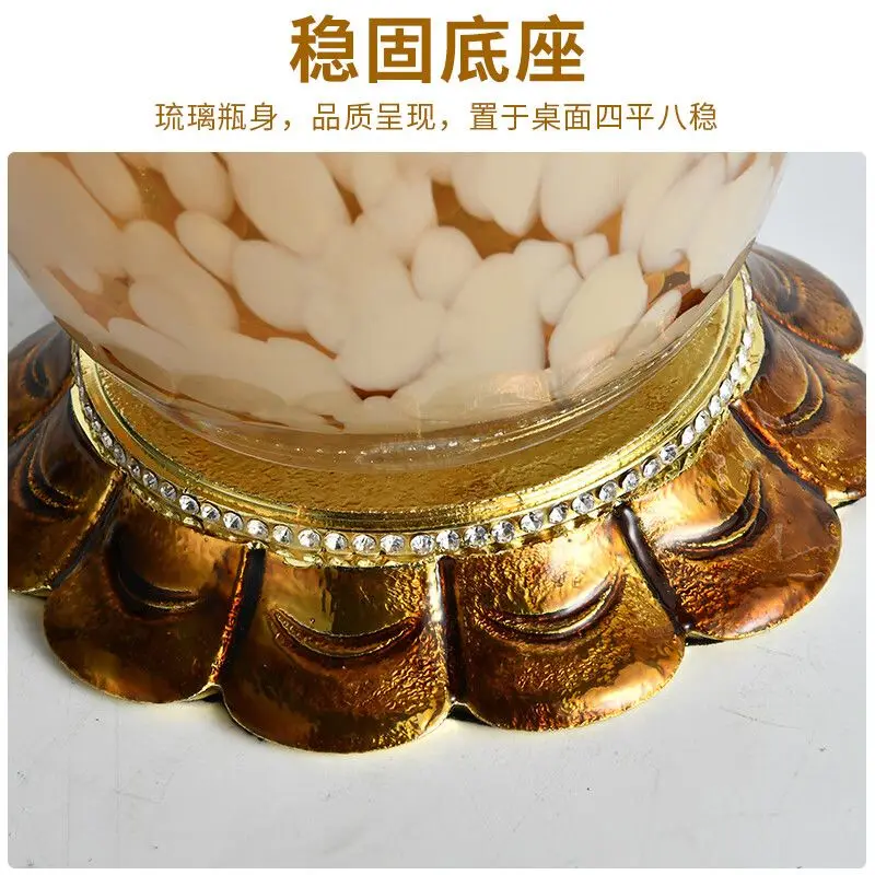 Enamel colored glass vase light luxury high-end living room ornament entrance study office decoration