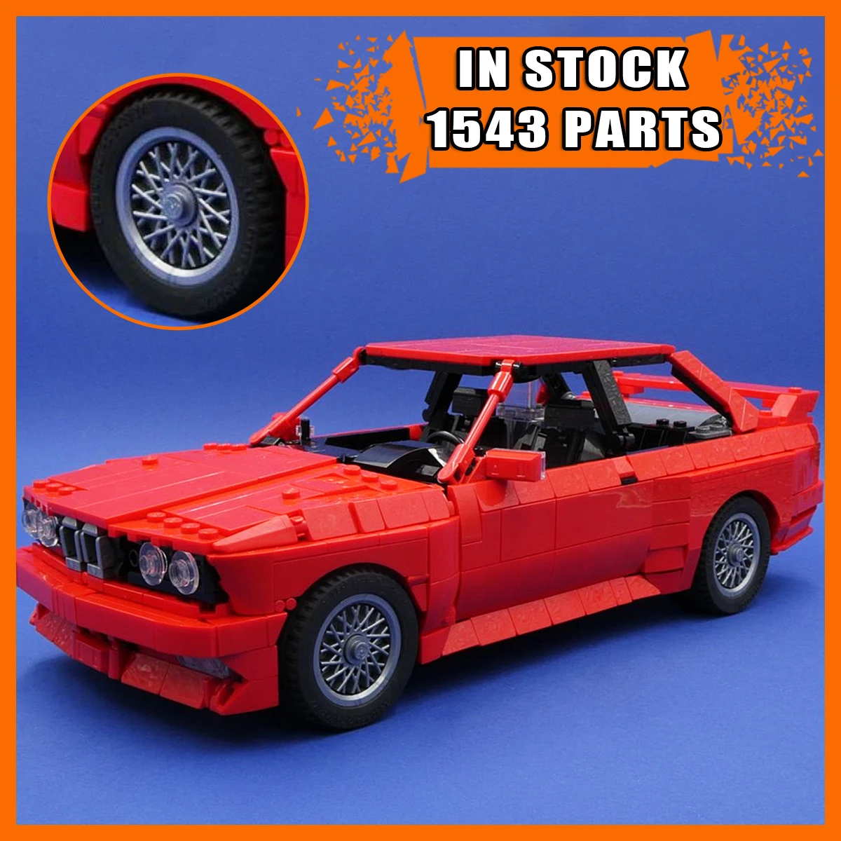 

NEW Classic Sports Car Building Blocks Set, MOC-224433 DIY Assembly Super Car Model Kit, Creative Birthday Gift Construction Toy