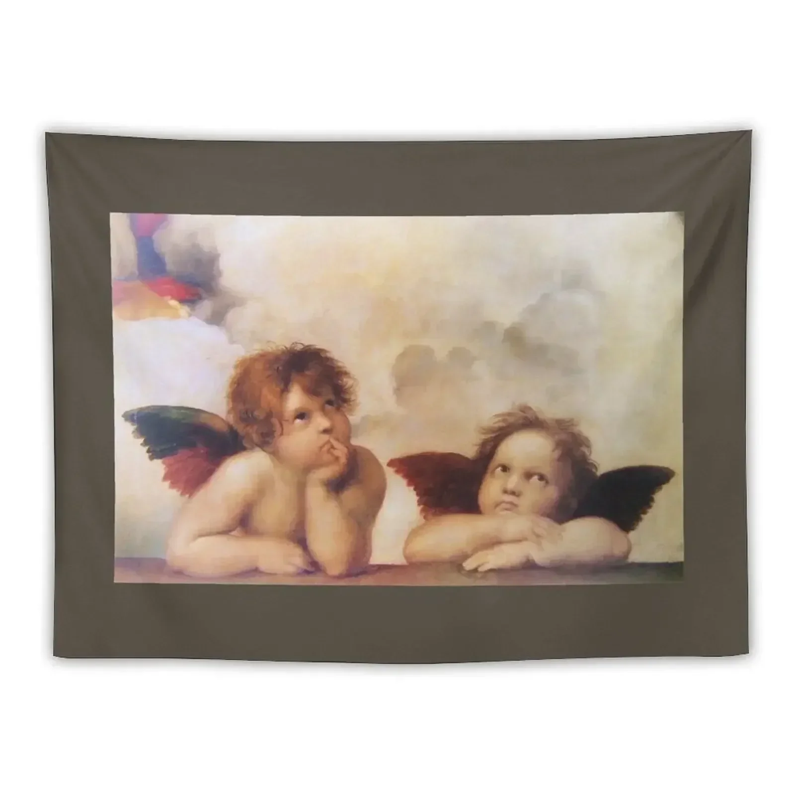 

Raffaello - Madona Sistina Angels Tapestry Decoration Bedroom Wall Decorations Home Decorators Room Decor Cute Tapestry