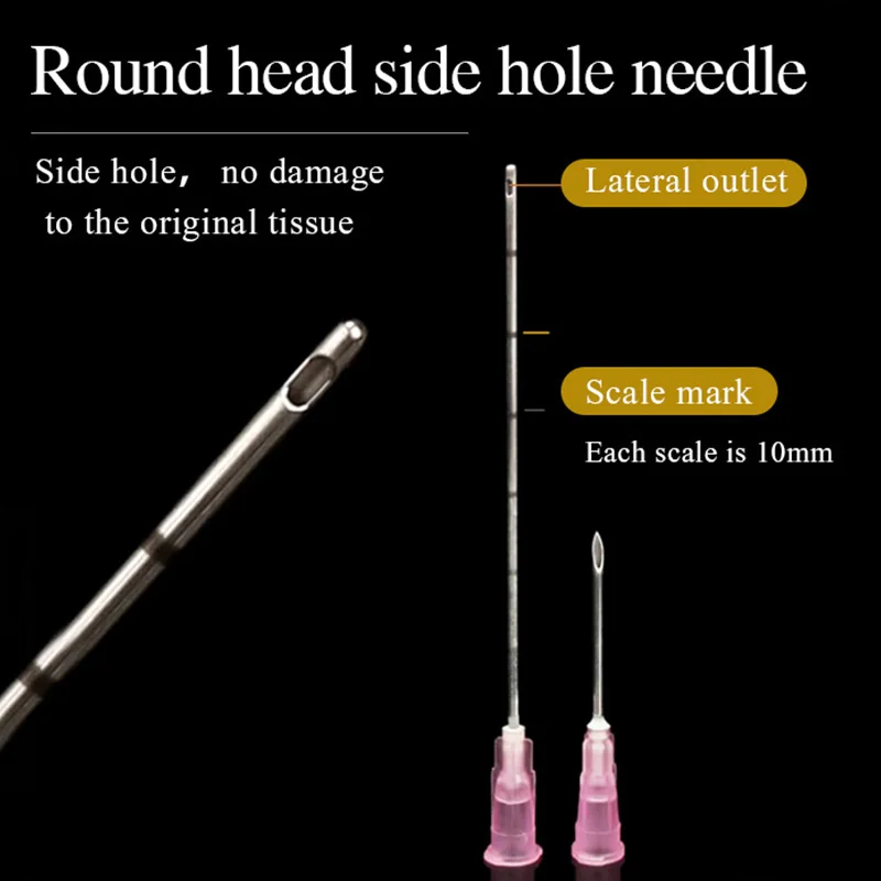Blunt Needle Medical Disposable Stop Needle 21/22/18/27/23g/25G Graduated Round Head Dental Flushing Hyaluronic Acid Needle