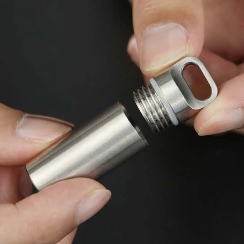 กล่องยาแคปซูลสแตนเลสกันน้ำ กล่องยาแบบปิดผนึกสำหรับใช้งานกลางแจ้ง กล่องใส่ยา วิตามิน กล่องเก็บยา