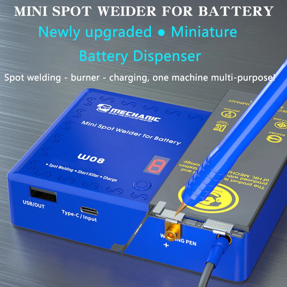 MECHANIC W04 W08 Portable Spot Welding Machine Nickel Sheet Lithium Battery Welder For 18650 Battery iPhone Battery Repair