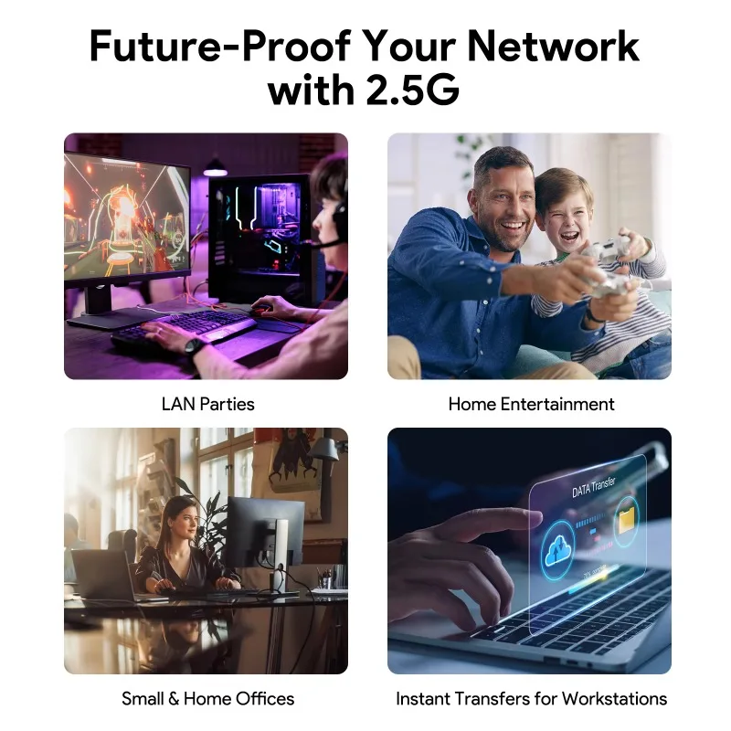 EDUP ODM/OEM 5-Ports 2.5Gbps 2.5GbE 2.5 Gigabit Ethernet Switch 100/1000/2500Mbps Industrial Ethernet Network Switch