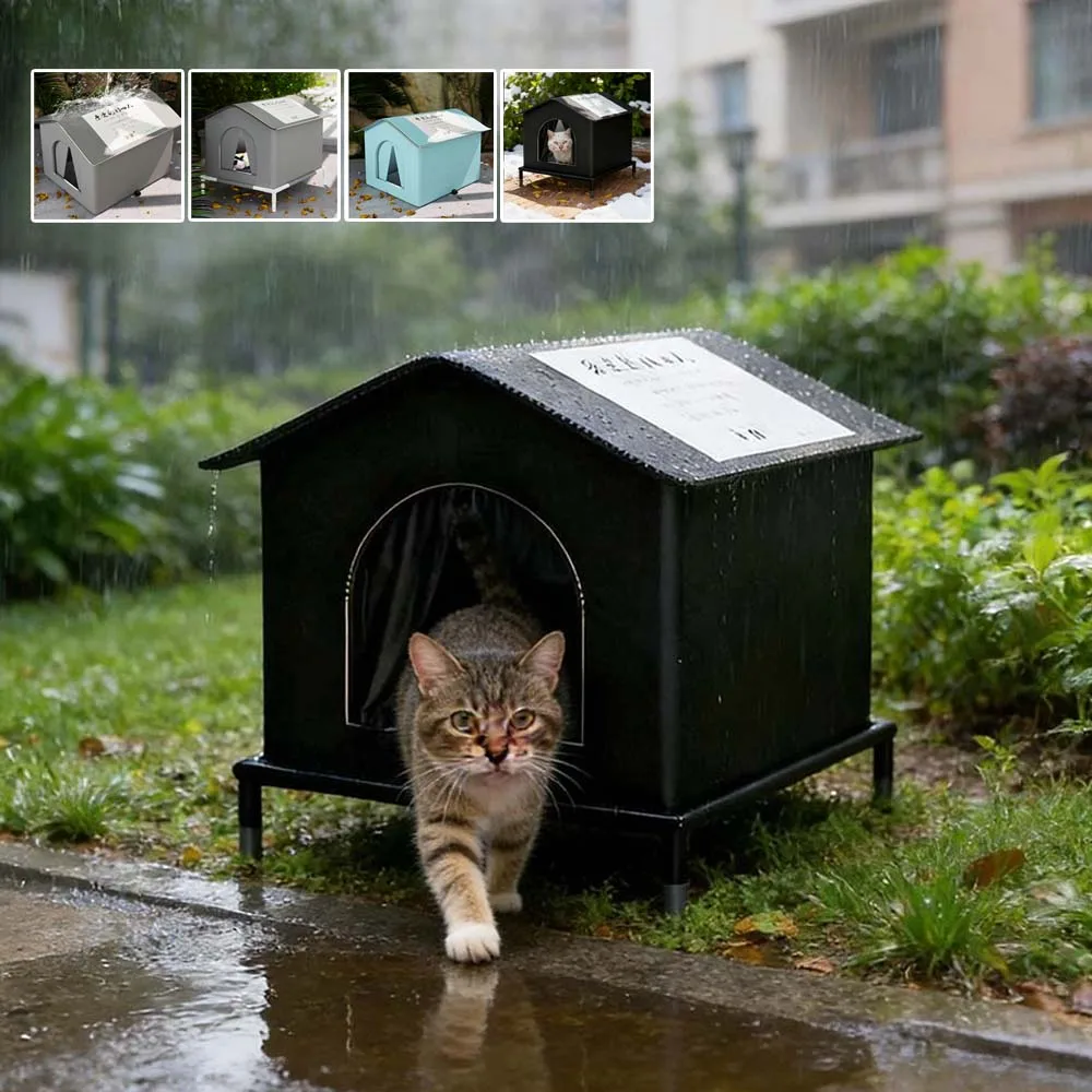 

Ветрозащитный утепленный домик-лежанка для кошек и маленьких собак, переносная теплая кровать для бездомных кошек и щенков