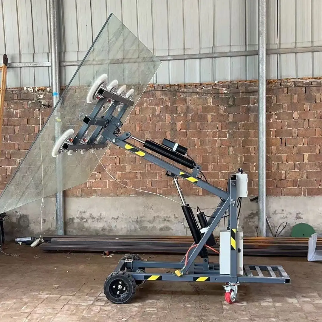 

Heavy Duty Vacuum Suction Cup Glass Trolley Portable Glass Transport for Window Door Glass Installation Construction Moving