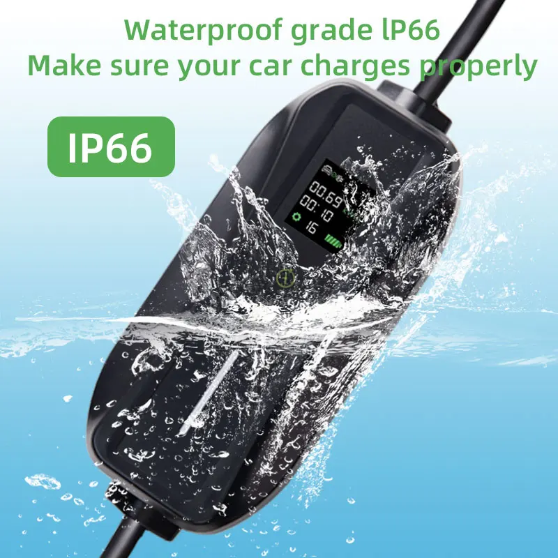EVSELink Caricatore portatile EV Type2 GBT Wallbox 3.5KW IP66 1 fase 16A Scatola di ricarica rapida portatile regolabile con corrente