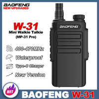 Baofeng Upgraded MP31 PRO Mini Walkie Talkie Waterproof UHF 400-470MHz Type-C 16CH VOX CTCSS/DCS Long Range W-31 Two Way Radio