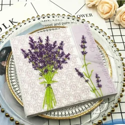 Printed Colorful Napkins Purple Lavender Hotel Cafe Wedding Party Lipstick Napkins Customizable and Wholesale Food Grade 20pcs/p