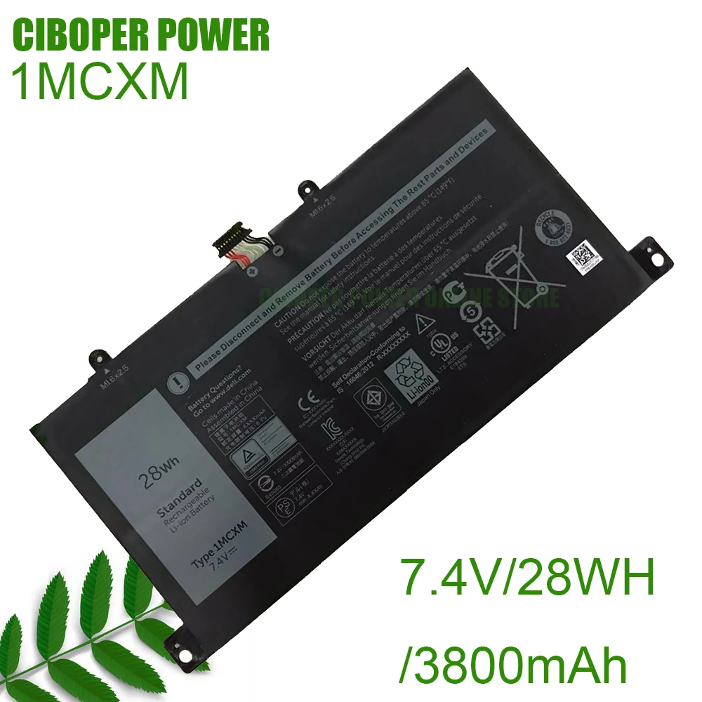 

CP Original Laptop Battery 1MCXM 7.4V/28WH/3800MAH G3JJT PKG3N For Latitude 11 5175 5179 Keyboard Battery