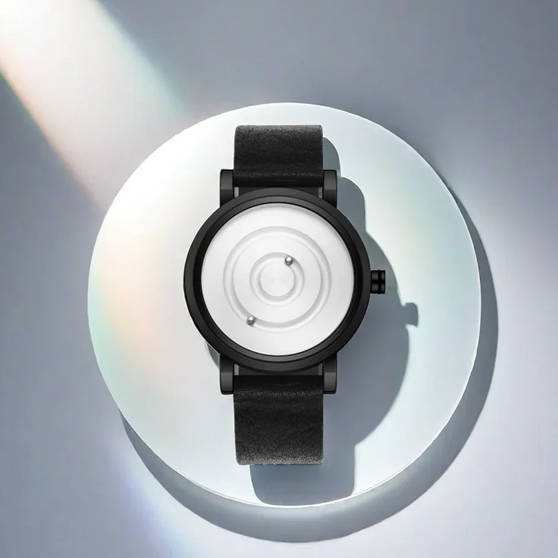 ساعة رجالية فاخرة ساعة يد كوارتز رجالية تصميم جديد مفهومي أسود أبيض ذهبي فضي ستانلس ستيل Reloj ساعة رياضية للرجال