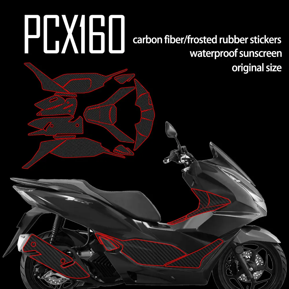 

Motorcycle Accessories Film Refitting Sticker Carbon Fiber Full Body Protector Frosted Rubber For Honda PCX160 pcx 160 2021 2022