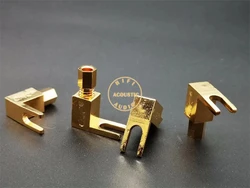4PCS  CMC 1005-UG Gold Plated Speaker Spade Banana Plug Adapter Right Angle HIFI Free shipping