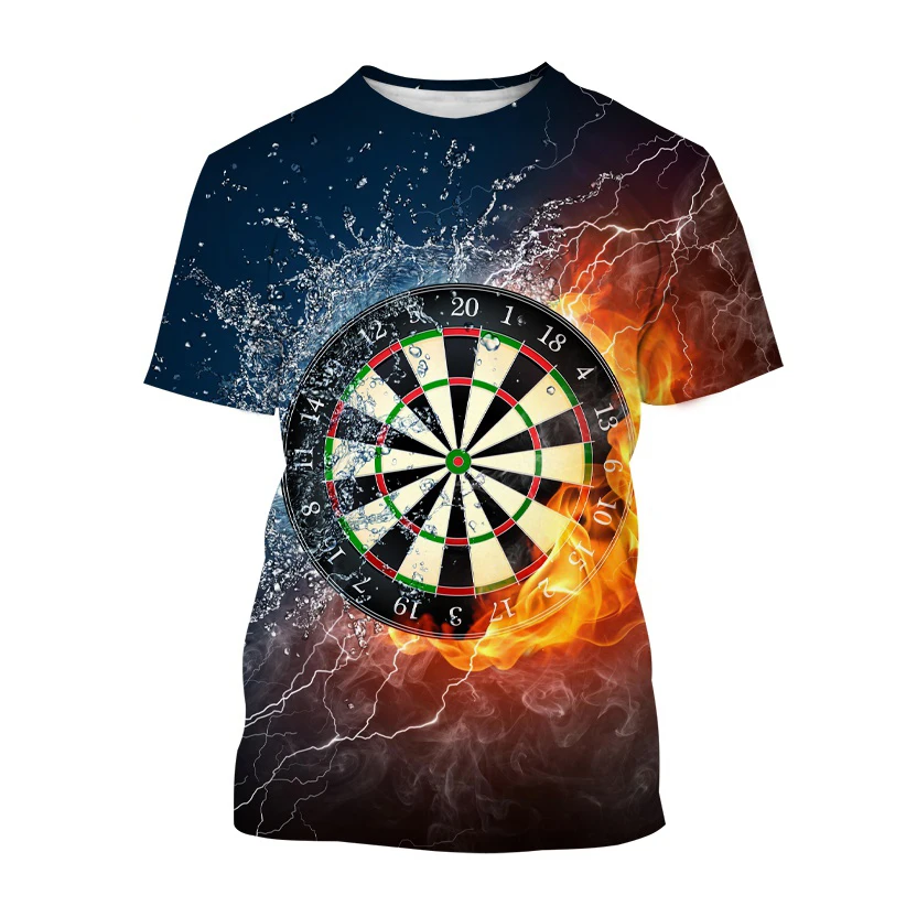 Dart Board 3D Print T-Shirts Summer Men Women Short Sleeve Tees Fashion Streetwear Harajuku Oversized T Shirt Kids Tops Clothing