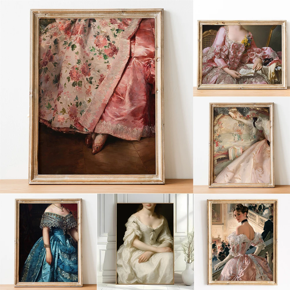 Vintage Victorian Altered Woman Portrait Canvas Painting Girls Room Princess Art Prints French Altered Victorian Portrait Poster