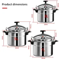 Autocuiseur professionnel 3L/5L/7L, casseroles de cuisine antidéflagrantes en aluminium robuste pour cuisinière à gaz 6