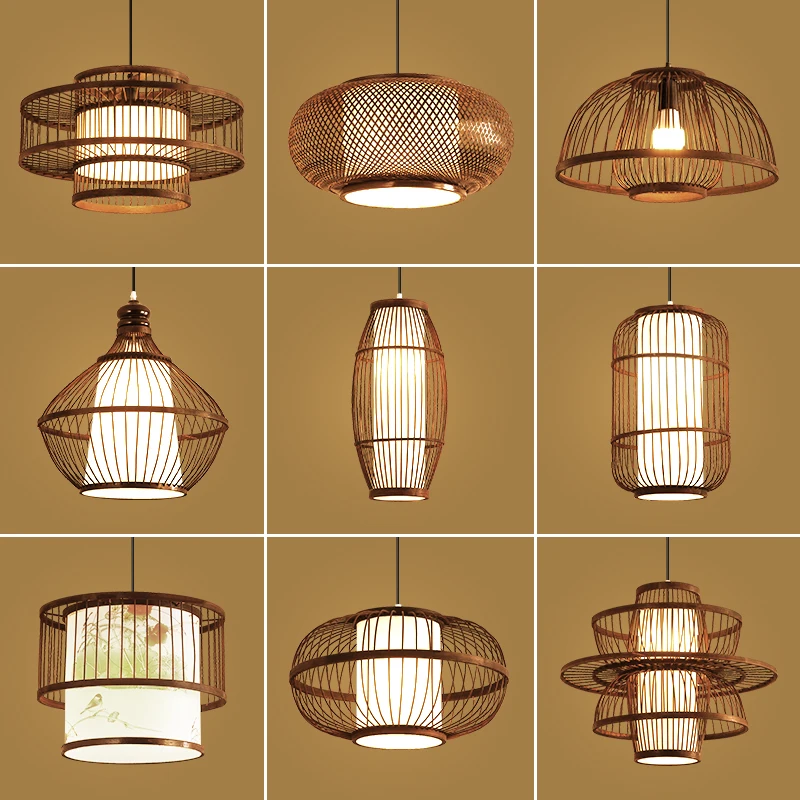 

Bamboo chandelier Zen tea room tea table lamp restaurant famous hotel medieval national style chandelier Chinese lantern