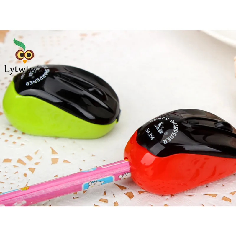 1 Piece Lytwtw's Creative Stationery Mouse Plastic Mechanical Pencil Sharpener for Office School Supplies Gift Novelty